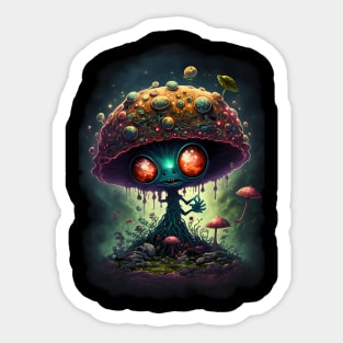 Mushroom Alien Sticker